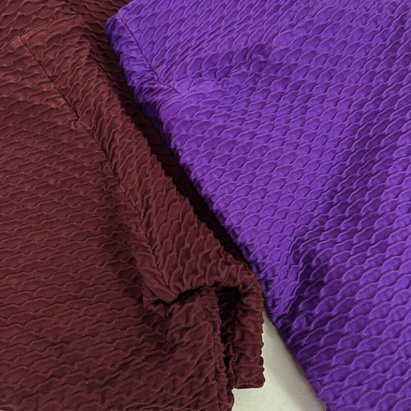 Booty by Brabants 2 Pair Cropped Capri Leggings Purple Red Women OSFM - Picture 3 of 10